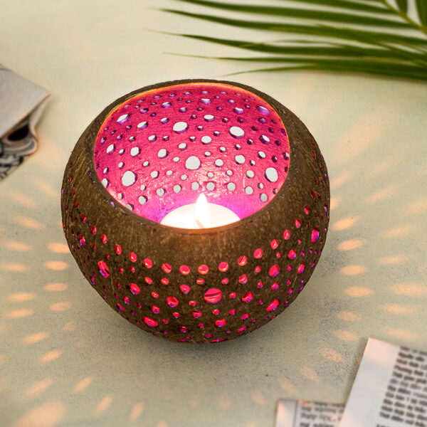 tealight holder coconut pink